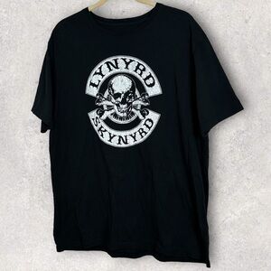 Lynyrd Skynyrd Black Skull Print Graphic Tee Size 3XLT Mens Short Sleeve Top 3XL